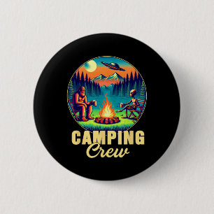 Kampeerploeg Kampeerder Drinkteam Grappige Bigfoot Ronde Button 5,7 Cm