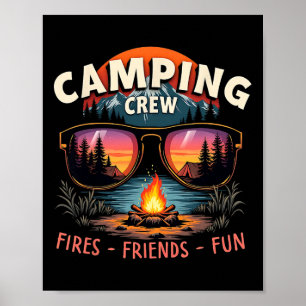 Kampeerploeg Steekt Vrienden Leuke Vakantie Zomer Poster