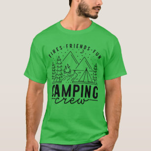 Kampeerploeg Viert Vrienden Leuke Zomer Kamp T-shirt