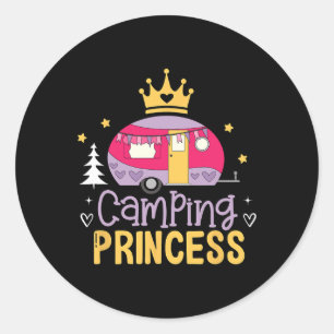 Kampeerprinses Camper Buiten Avonturier Verkennen Ronde Sticker