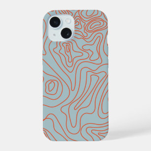 Kampeerroutes Topografie Kunst iPhone 15 Case