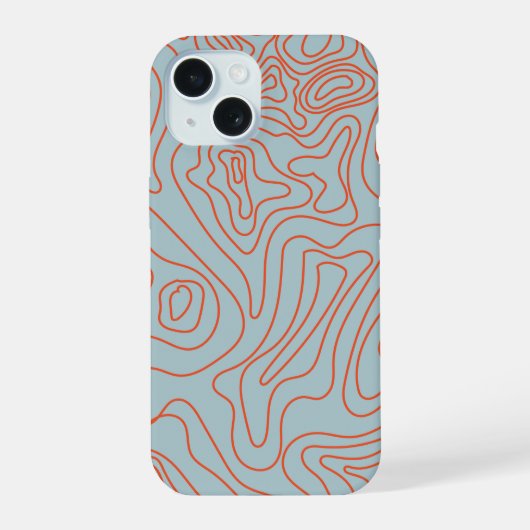 Kampeerroutes Topografie Kunst iPhone 15 Case (Achterkant)
