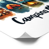 Kampeerstand Kampeer vuur Tent Van Zonsondergang S Poster (Hoek)
