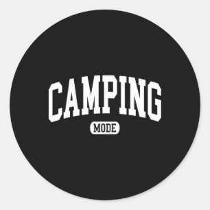 Kampeerstand Kampvuur Kampeerleven Zomer Vakantie Ronde Sticker