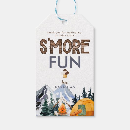 kampeerster | Rustieke Camping Verjaardagsgunst Cadeaulabel (Voorkant)