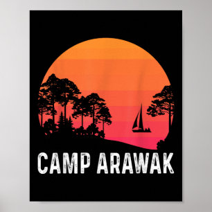 Kampeerterrein Arawak Retro Zomer Kamp Poster