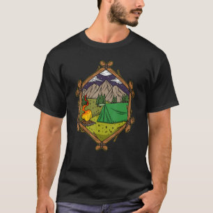 Kampeerterrein Kampeerplek Kampvuur Tent Buiten Ka T-shirt