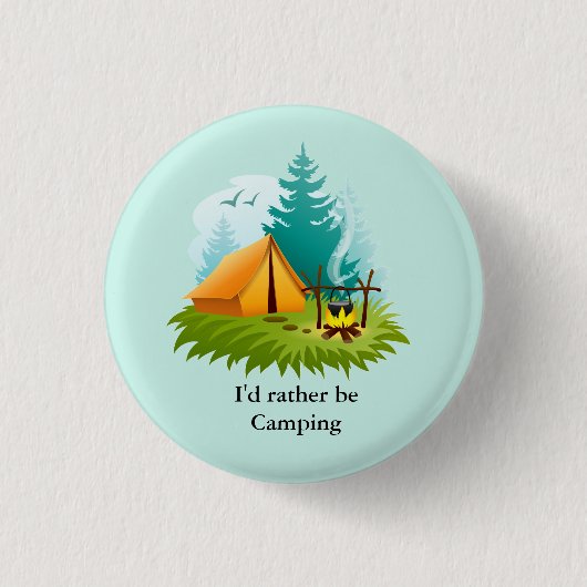 Kampeerterrein ontwerp knop ronde button 3,2 cm (Voorkant)