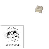  kampeertrailer met bloemen rubberstempel (Gestempeld)