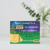 Kampeeruitnodiging  briefkaart (Staand voorkant)