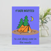 kampeeruitnodiging kaart (Staand voorkant)