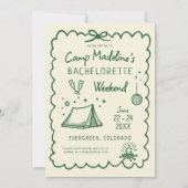 Kampeeruitnodiging Kampeerterrein Handgetekend Kam Kaart (Voorkant)