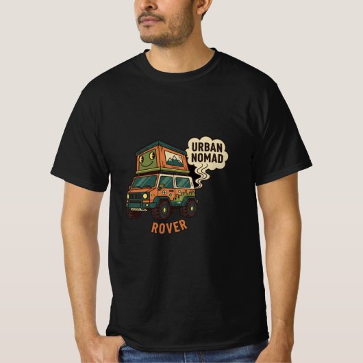Kampeeruitrusting voor micro camper avontuur t-shirt (Voorkant)