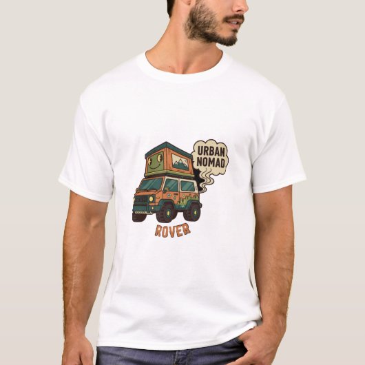Kampeeruitrusting voor micro camper avontuur t-shirt (Voorkant)