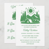 Kampeeruitstap vrijgezellenweekend planning kaart (Voorkant / Achterkant)