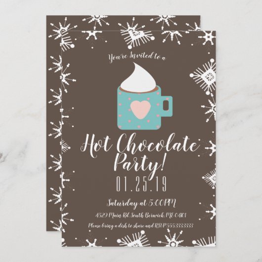 Kampeervuur, warme chocolade en sneeuwvlokken, win aankondiging (Voorkant / Achterkant)