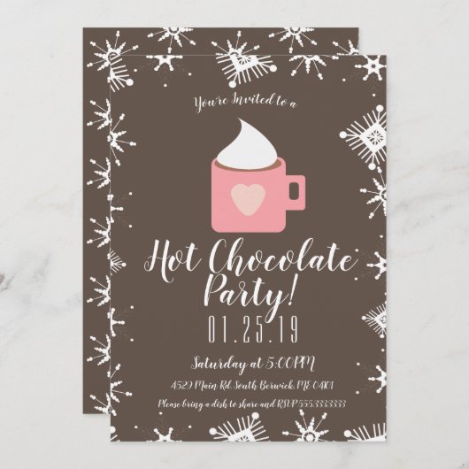 Kampeervuur, warme chocolade en sneeuwvlokken, win aankondiging (Voorkant / Achterkant)