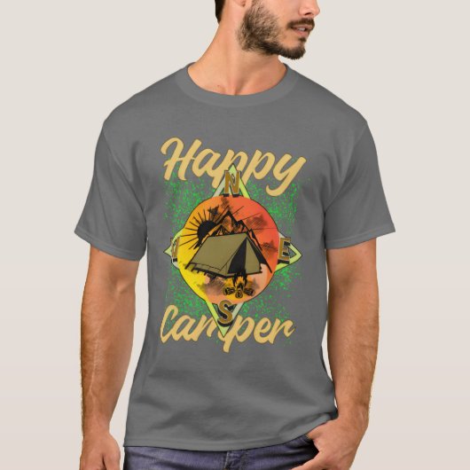 Kampeerwagen Camping vintage T-shirt (Voorkant)