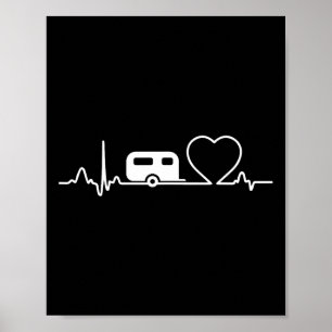 Kampeerwagen Rv Hartslag Shirt Vakantie Buiten Poster
