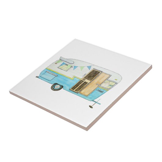  kampeerwagen Trivet Tegeltje (Zijkant)