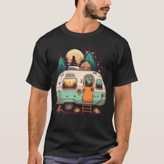 Kampeerwagen vintage t-shirt
