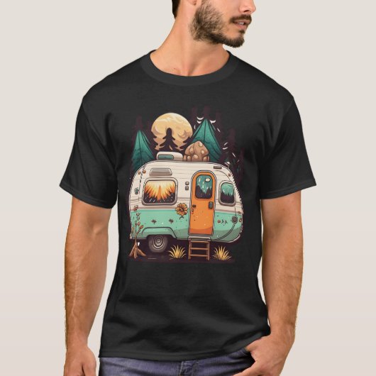 Kampeerwagen vintage t-shirt (Voorkant)