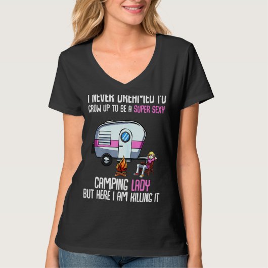 kampeerwagen voor vrouwen t-shirt (Voorkant)