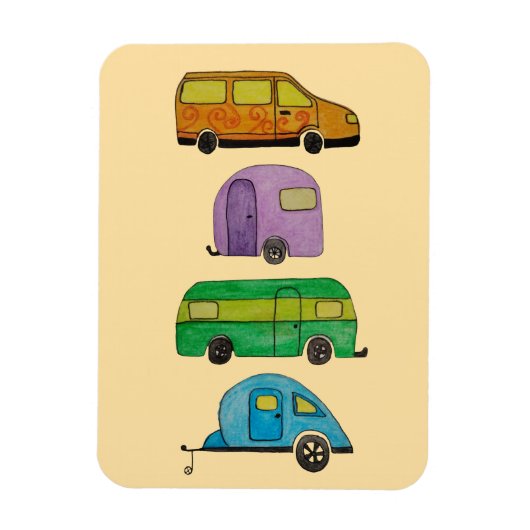 Kampeerwagens Magneet (Verticaal)