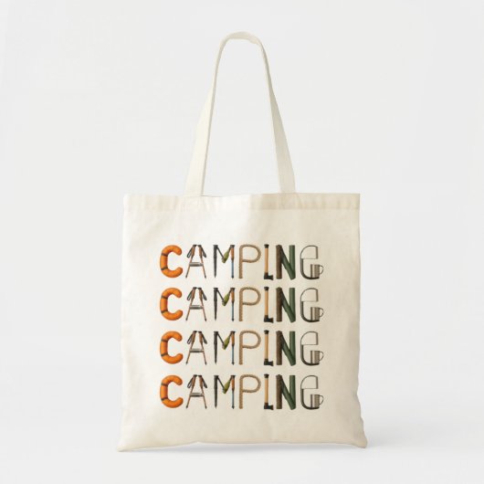 kampeerwoord tote bag (Voorkant)