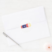 kampeerzaklamp ronde sticker (Envelop)