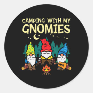 Kampement met mijn kabouters Grappige kampeer kabo Ronde Sticker