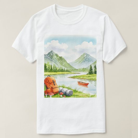 Kampement nabij een rivier t-shirt (Design voorkant)