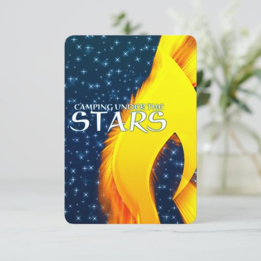 Kampement onder de sterren Starshine en kampvuur Kaart (Staand voorkant)