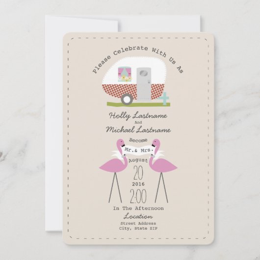 kamper en gevechtsbruiloft kaart (Voorkant)