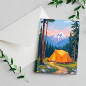 Kamperen Berg Aquarel Briefkaart
