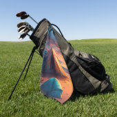Kamperen bij zonsopgang golfhanddoek (Groen)