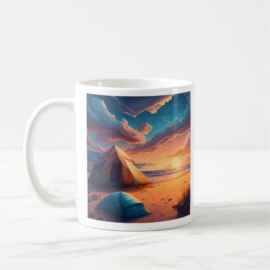 Kamperen bij zonsopgang koffiemok (Links)
