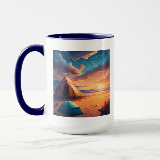 Kamperen bij zonsopgang mok (Links)