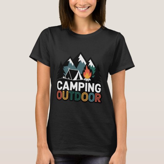Kamperen Buiten T-shirt (Voorkant)