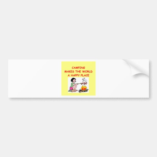 kamperen bumpersticker (Voorkant)