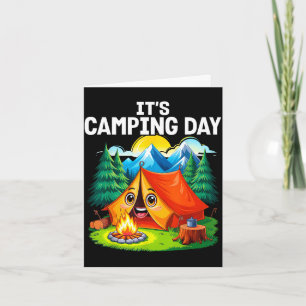 Kamperen dag gelukkig buiten tent avontuur liefheb kaart