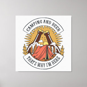 Kamperen en Bier Canvas Afdruk