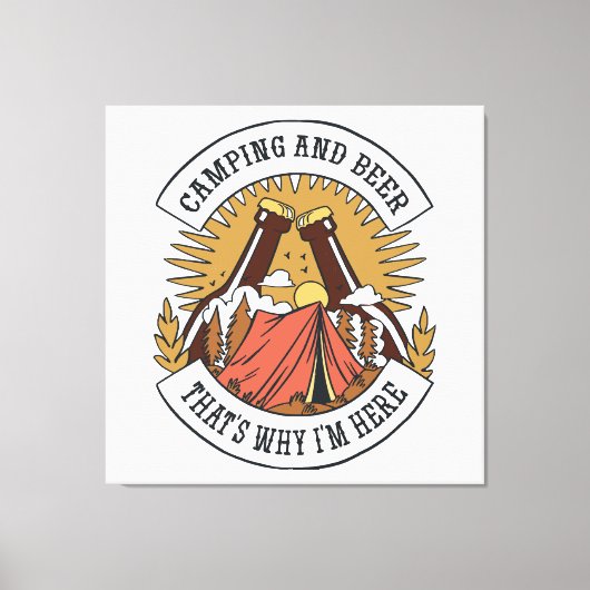 Kamperen en Bier Canvas Afdruk (Voorkant)