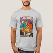 kamperen en bier t-shirt (Voorkant)