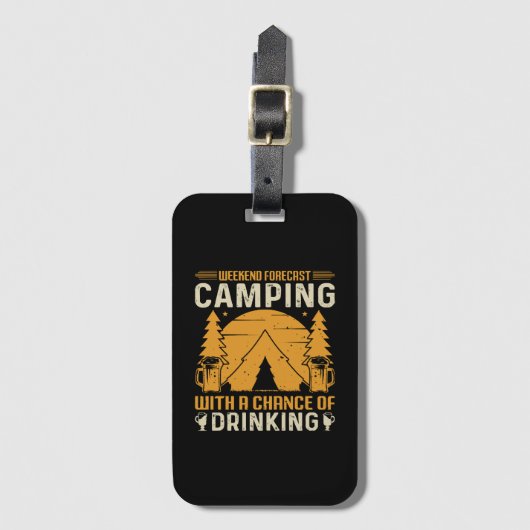 Kamperen en drinken bagagelabel (Voorkant (verticaal))