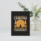 Kamperen en drinken briefkaart (Staand voorkant)