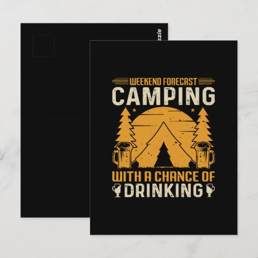 Kamperen en drinken briefkaart (Voorkant / Achterkant)