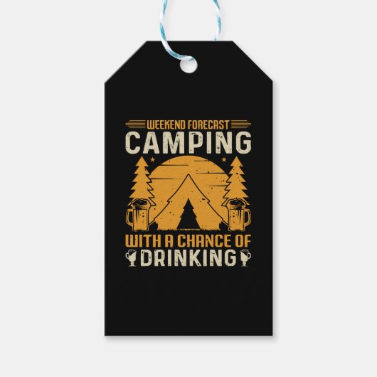 Kamperen en drinken cadeaulabel (Voorkant)