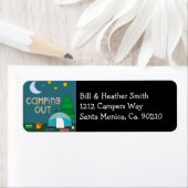 Kamperen en je bent uitgenodigd etiket (Insitu)