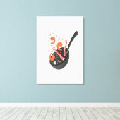 Kamperen en koken canvas afdruk (Insitu (Houten vloer))